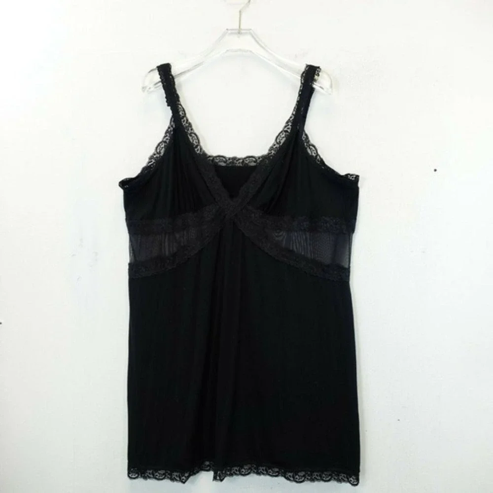 Adore Me Womens 3X XXXL Black Floral Lace Chemise Dress Sleepwear‎ Strappy New